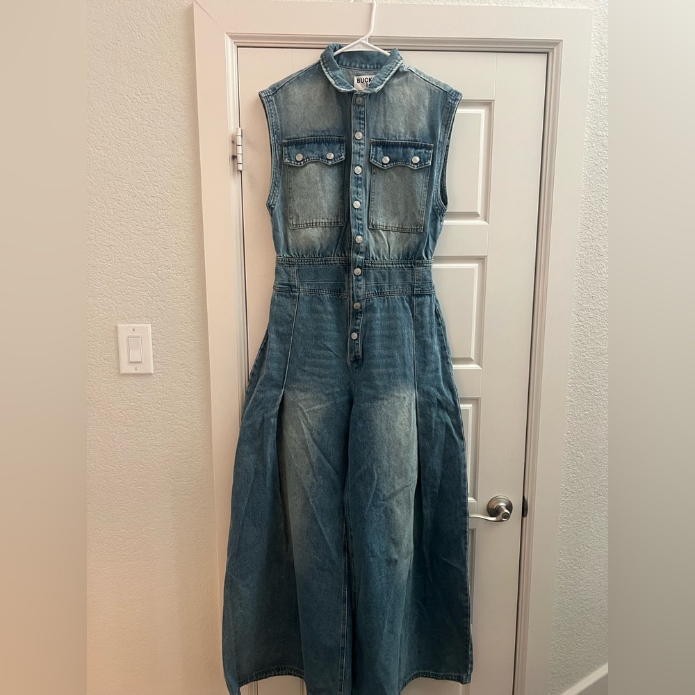 Sleeveless Denim Jumpsuit